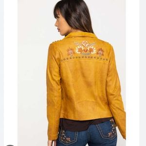 Shyanne (Light Tan) Faux Suede Embroidered Jacket Size Medium